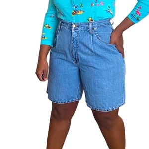 CENZA Shorts Vintage Jorts High Waist Denim Modest 90s